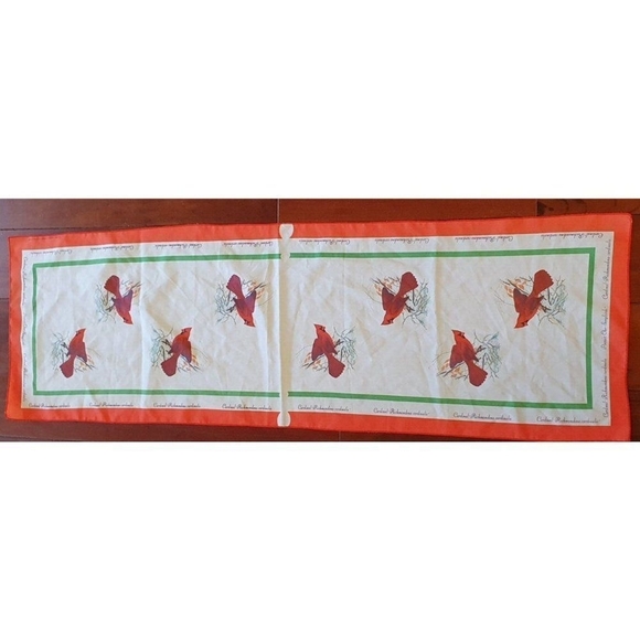 1975 National Wildlife Federation Cardinal - Richmondena Cardinalis Oblong Scarf - Picture 1 of 5
